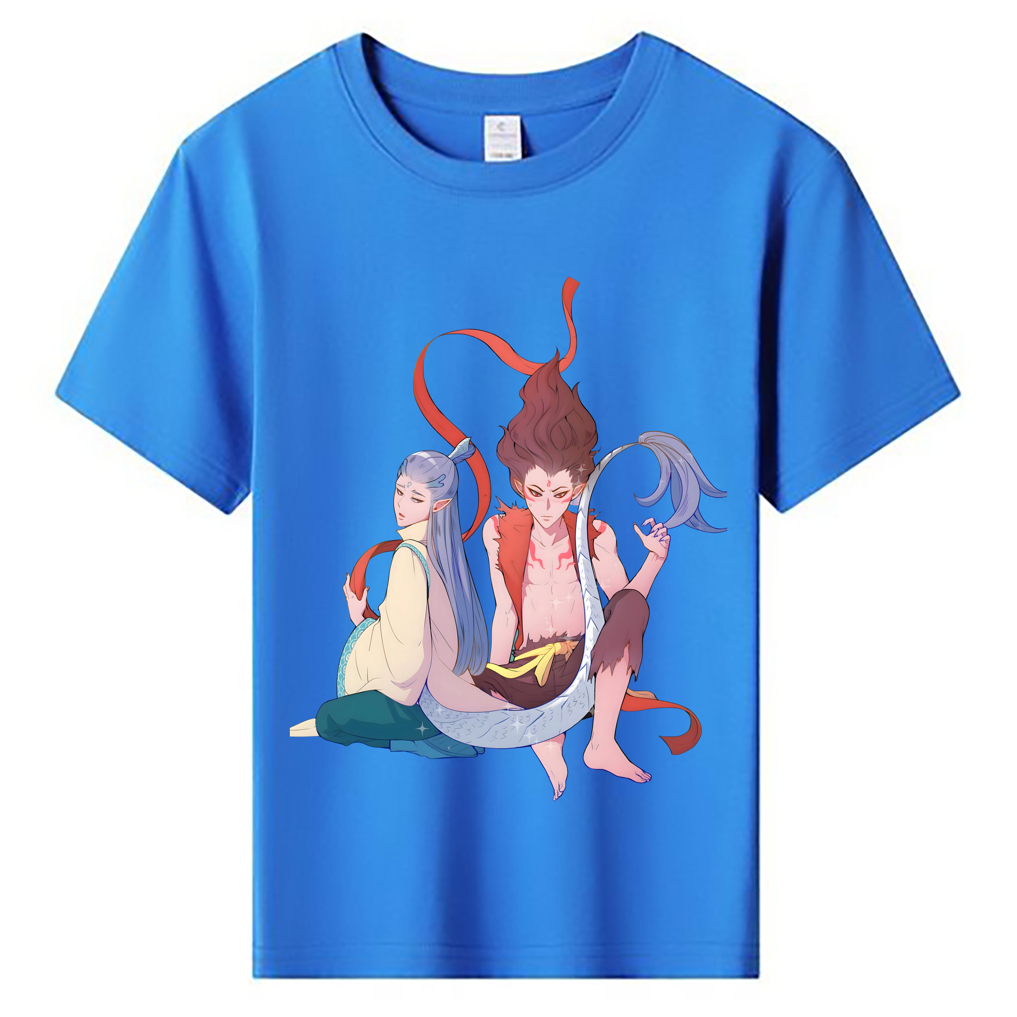（画像用） Ne Zha 2 ナタ 魔童の大暴れ 綿100％キッズTシャツ（フロントプリント）